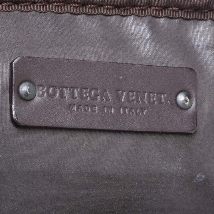 Pre Owned Bottega Veneta Dark Brown Intrecciato Leather VN Carry On Briefcase