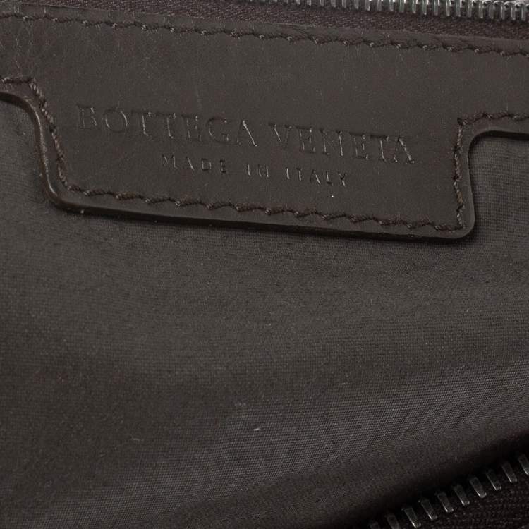 Pre Owned Bottega Veneta Dark Brown Intrecciato Leather VN Duffle Bag