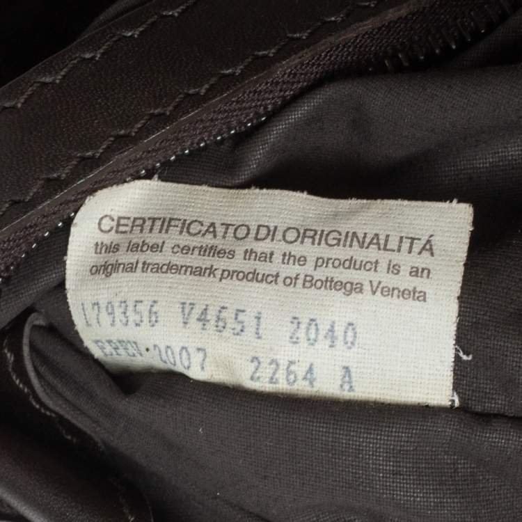 Pre Owned Bottega Veneta Dark Brown Intrecciato Leather VN Duffle Bag