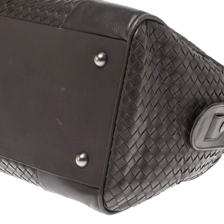 Pre Owned Bottega Veneta Dark Brown Intrecciato Leather VN Duffle Bag
