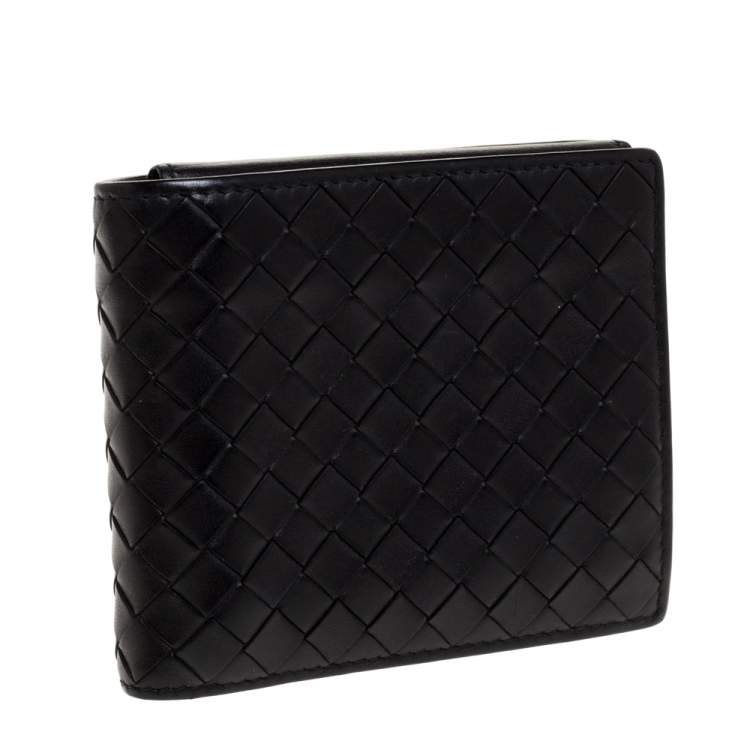 Pre Owned Bottega Veneta Black Intrecciato Leather Bifold Wallet