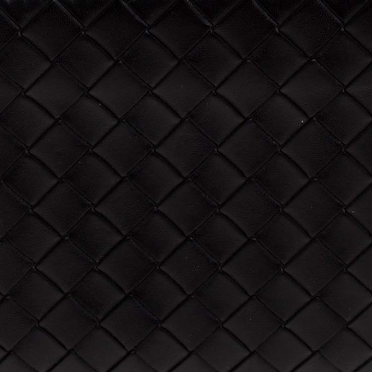 Pre Owned Bottega Veneta Black Intrecciato Leather Bifold Wallet