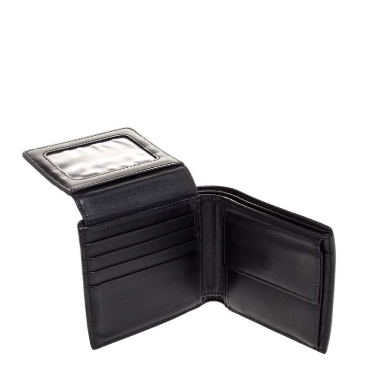 Pre Owned Bottega Veneta Black Intrecciato Leather Bifold Wallet