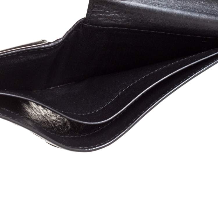 Pre Owned Bottega Veneta Black Intrecciato Leather Bifold Wallet