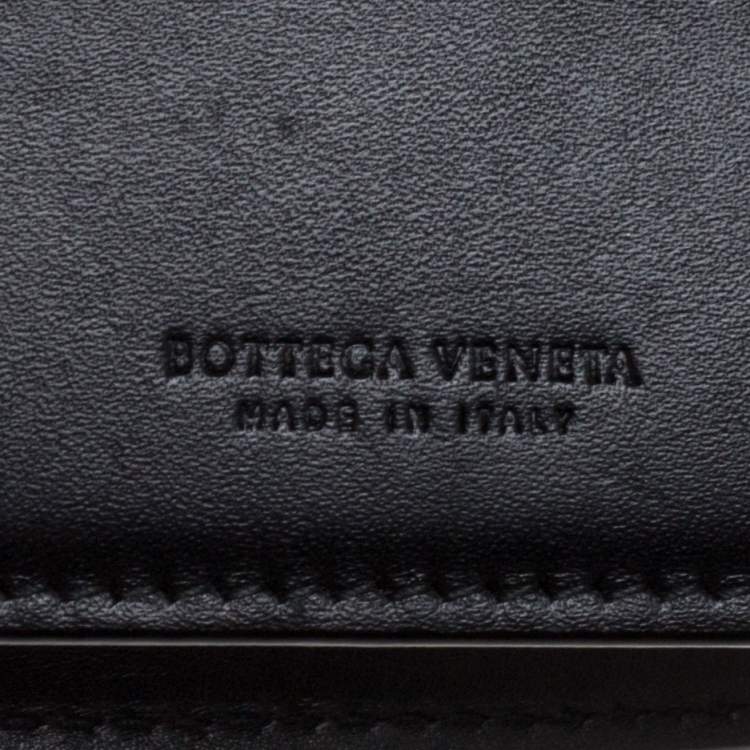 Pre Owned Bottega Veneta Black Intrecciato Leather Bifold Wallet
