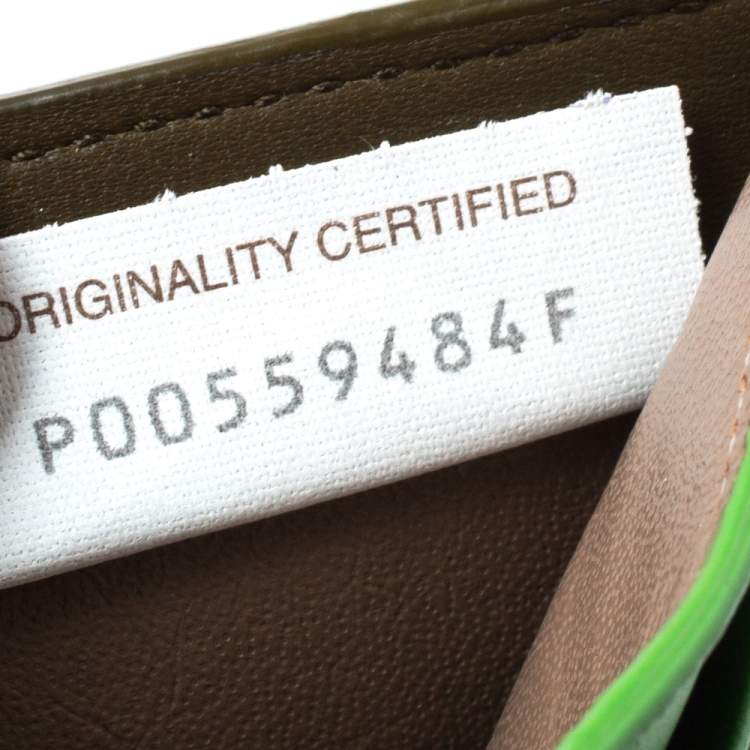 Pre Owned Bottega Veneta Olive Green Intrecciato Leather Trifold Wallet