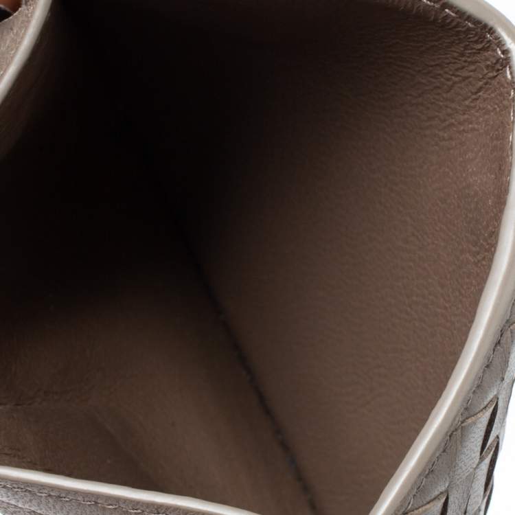 Pre Owned  Bottega Veneta Beige Intrecciato Leather Card Holder 8CC