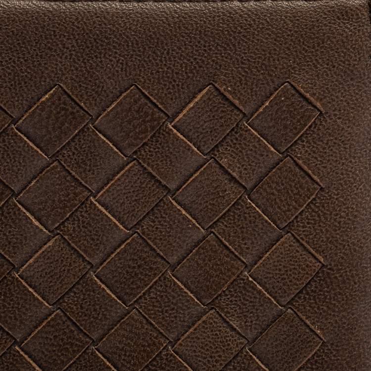 Pre Owned Bottega Veneta Brown Intrecciato Leather Bifold Wallet