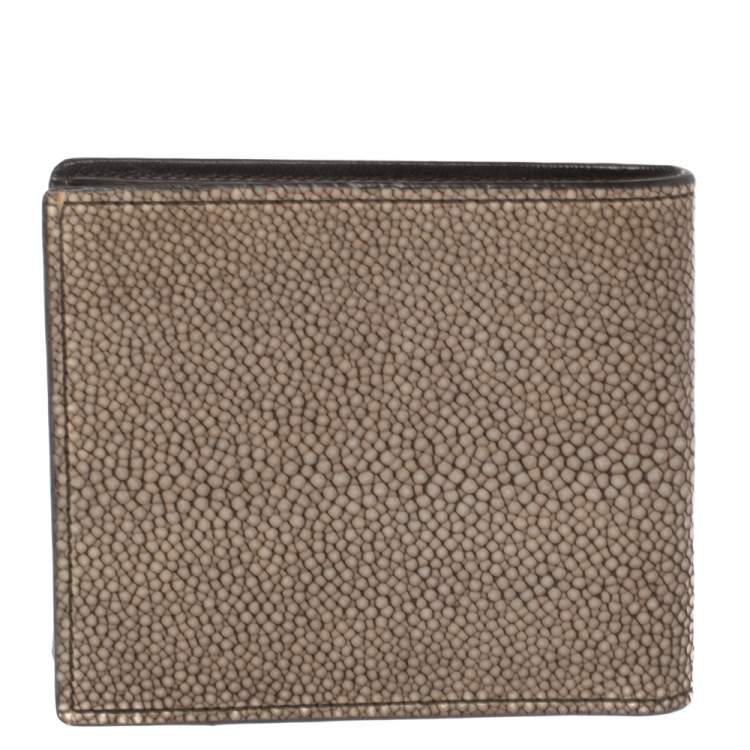 Pre Owned Bottega Veneta Beige Stingray Bifold Wallet