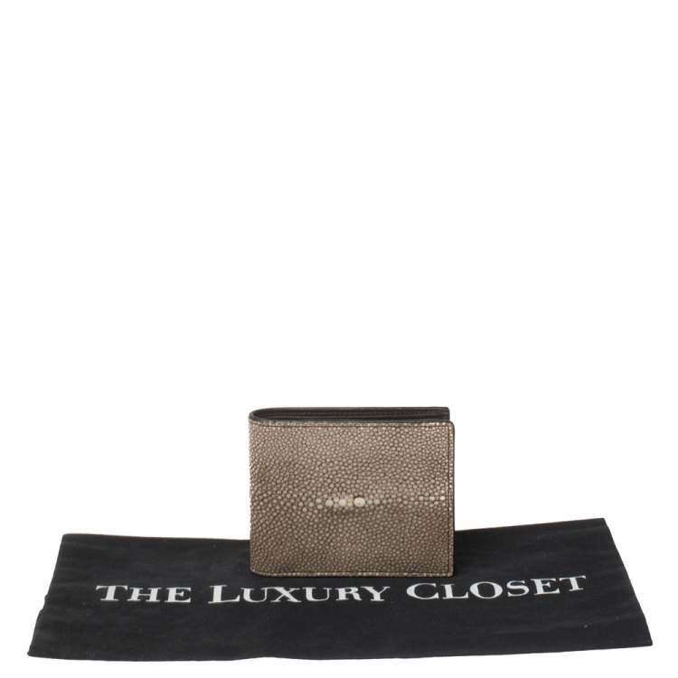 Pre Owned Bottega Veneta Beige Stingray Bifold Wallet