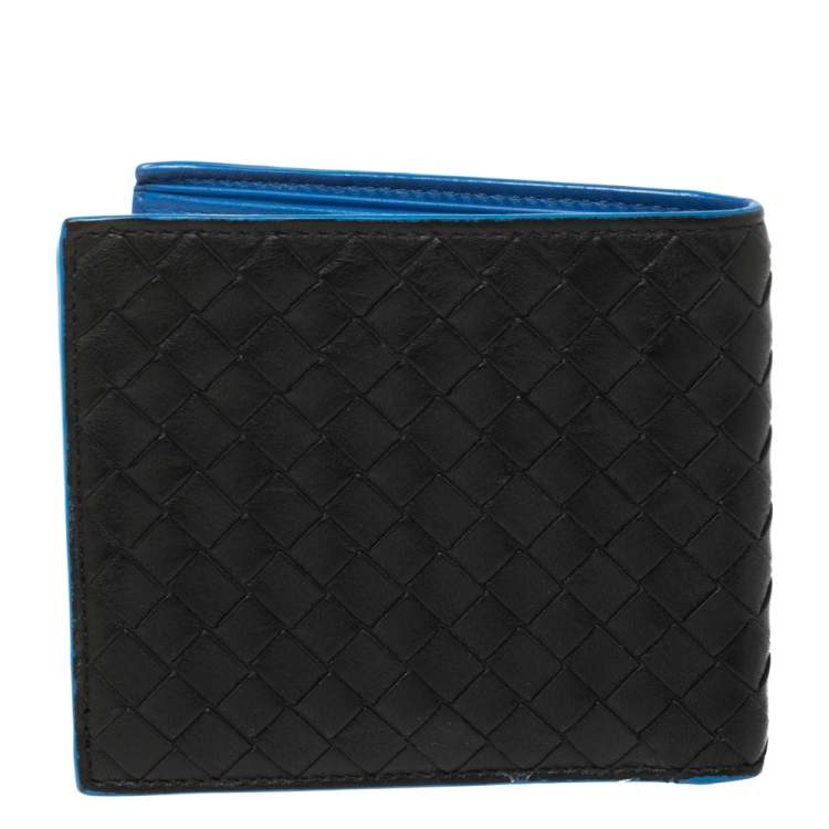 Pre Owned Bottega Veneta Black Intrecciato Leather Bifold Wallet