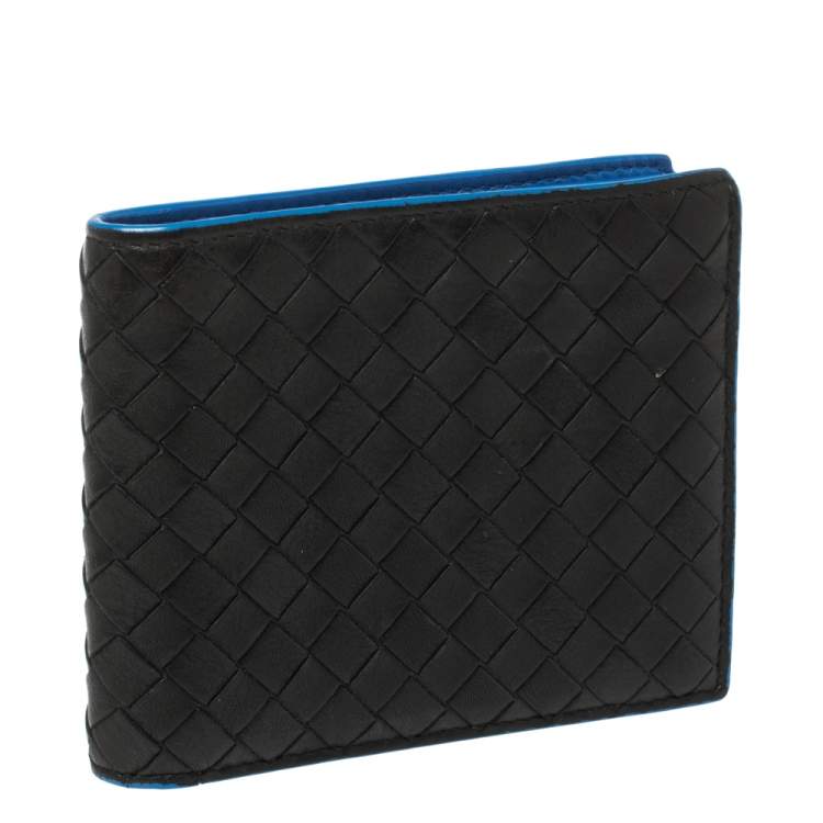 Pre Owned Bottega Veneta Black Intrecciato Leather Bifold Wallet