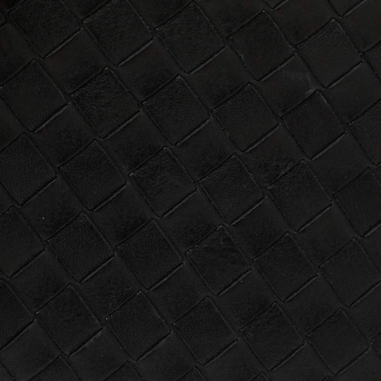 Pre Owned Bottega Veneta Black Intrecciato Leather Bifold Wallet