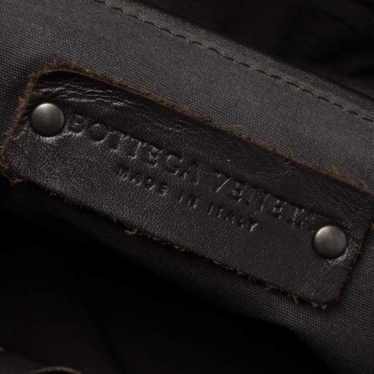 Pre Owned Bottega Veneta Dark Brown Intrecciato Leather Toiletry Pouch