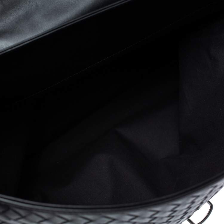 Pre Owned Bottega Veneta Black Intrecciato Leather Briefcase  