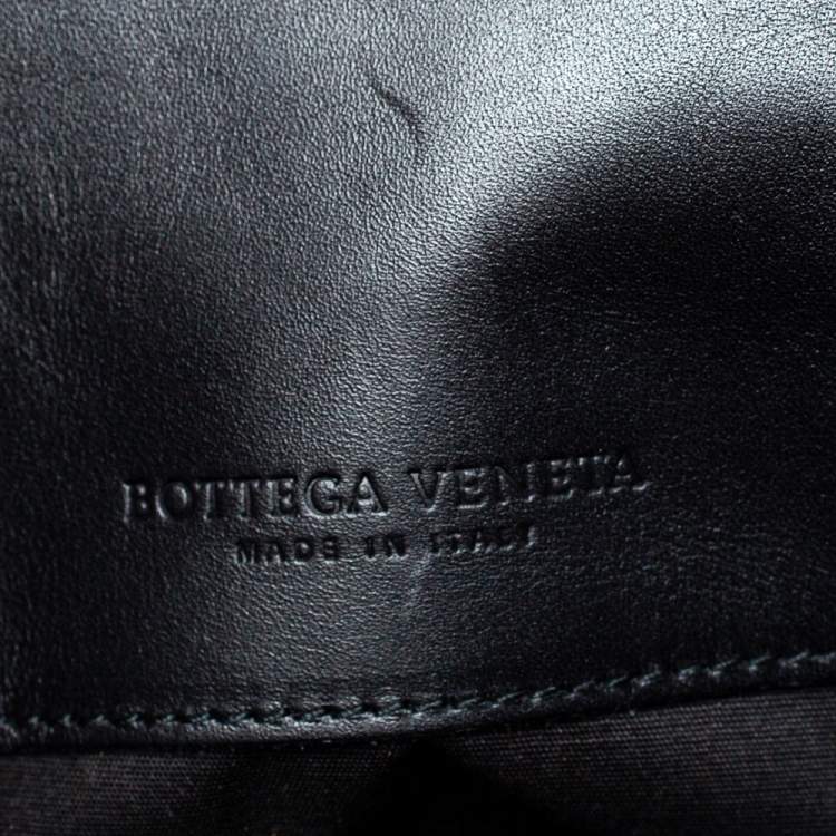 Pre Owned Bottega Veneta Black Intrecciato Leather Briefcase  
