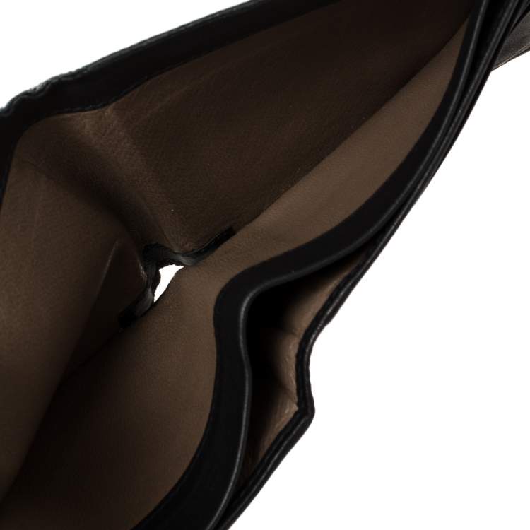 Pre Owned Bottega Veneta Midnight Blue Lizard Bifold Wallet