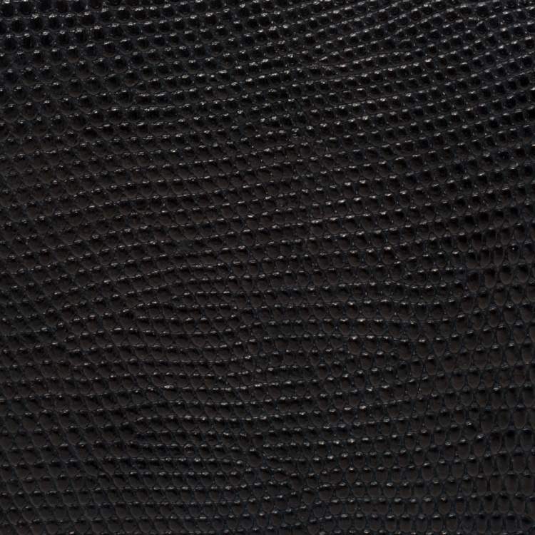 Pre Owned Bottega Veneta Midnight Blue Lizard Bifold Wallet