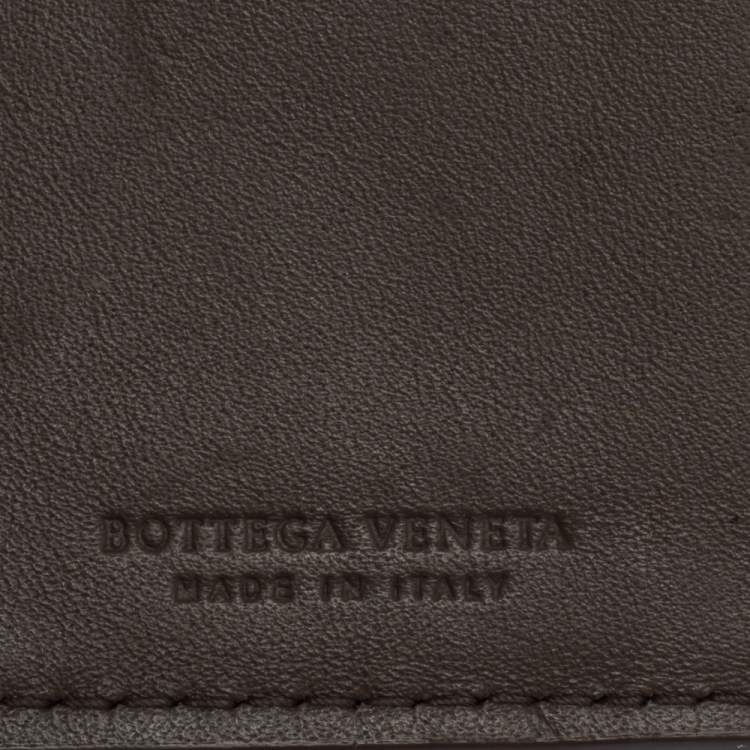 Pre Owned Bottega Veneta Grey Intrecciato Leather Card Holder
