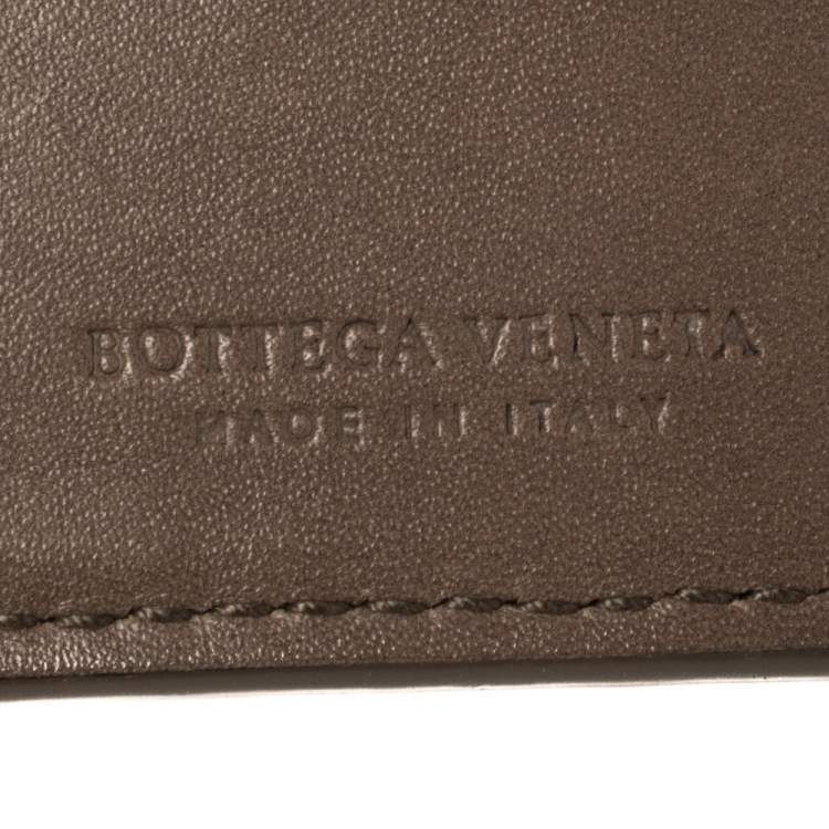 Pre Owned Bottega Veneta Beige Intrecciato Leather Bifold Wallet