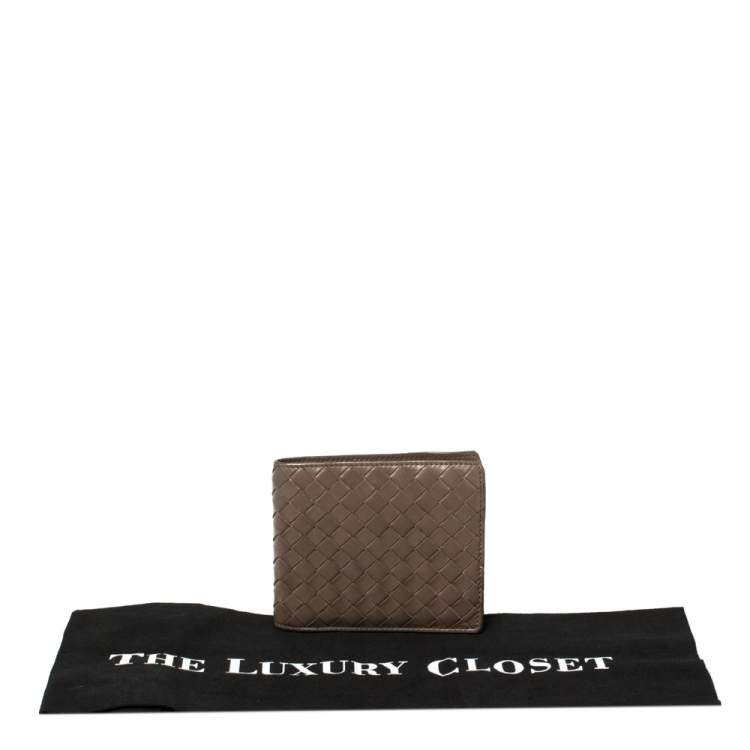 Pre Owned Bottega Veneta Beige Intrecciato Leather Bifold Wallet