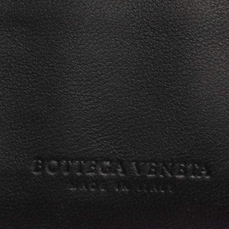 Pre Owned Bottega Venetta Black Maxi Intrecciato Leather Bifold Wallet
