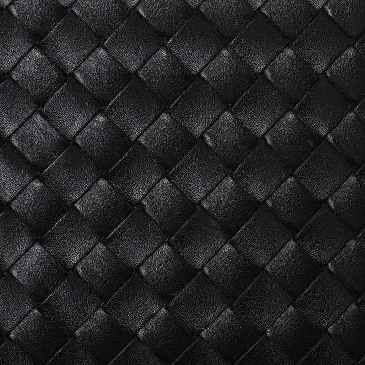 Pre Owned Bottega Veneta Black Intrecciato Leather Bifold Wallet