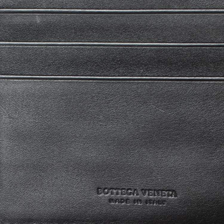 Pre Owned Bottega Veneta Black Intrecciato Leather Bifold Wallet