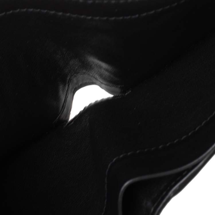 Pre Owned Bottega Veneta Black Intrecciato Leather Bifold Wallet