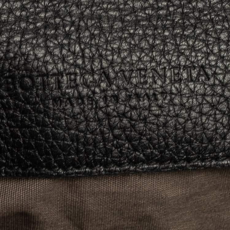 Pre Owned Bottega Veneta Black Intrecciato Leather Duffle Bag