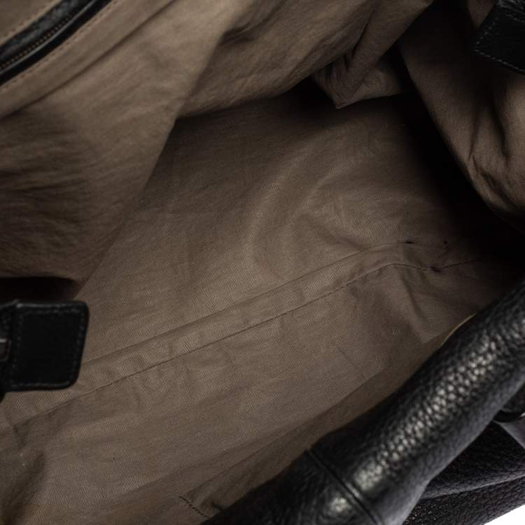 Pre Owned Bottega Veneta Black Intrecciato Leather Duffle Bag