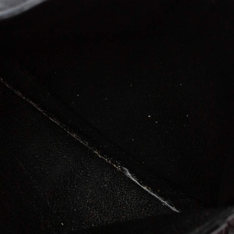 Pre Owned Bottega Veneta Black Intrecciato Leather Card Holder