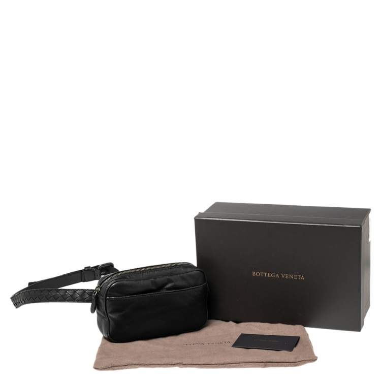 Pre Owned Bottega Veneta Black Leather Belt Bag