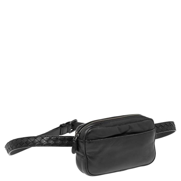 Pre Owned Bottega Veneta Black Leather Belt Bag