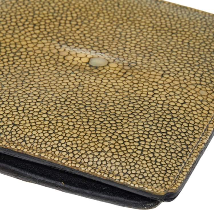 Pre Owned Bottega Veneta Yellow Stingray Bifold Wallet