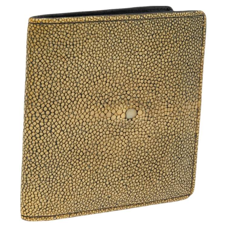 Pre Owned Bottega Veneta Yellow Stingray Bifold Wallet