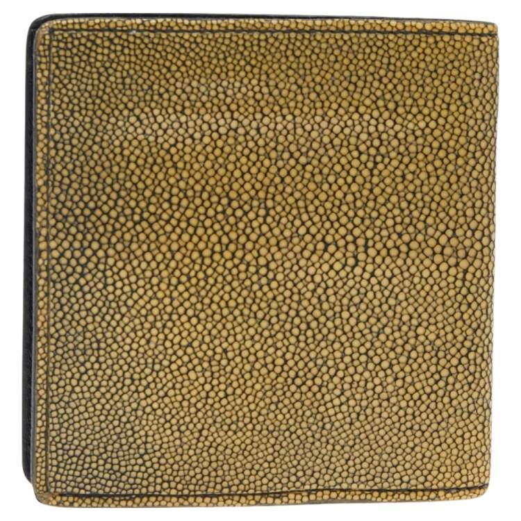 Pre Owned Bottega Veneta Yellow Stingray Bifold Wallet