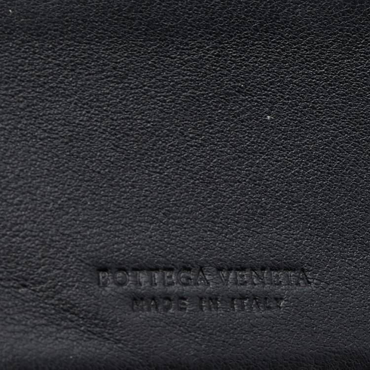 Pre Owned Bottega Veneta Blue Intrecciato Leather Bifold Wallet