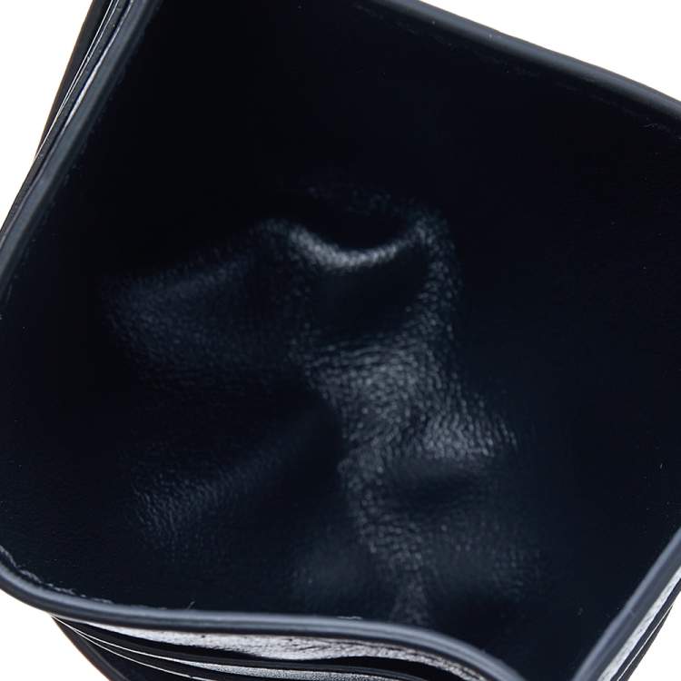 Pre Owned Bottega Veneta Black Intrecciato Leather Card Holder