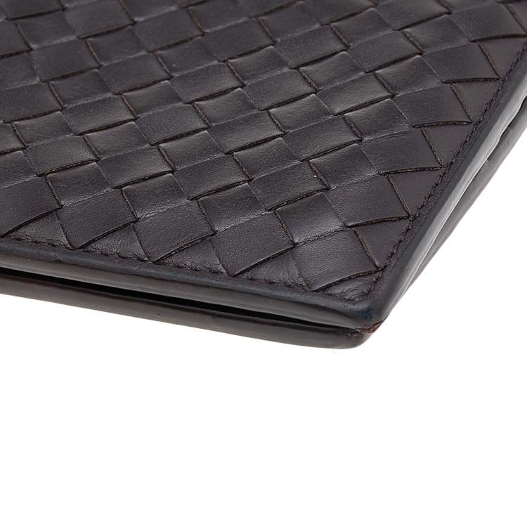 Pre Owned Bottega Veneta Brown Intrecciato Leather Bifold Wallet
