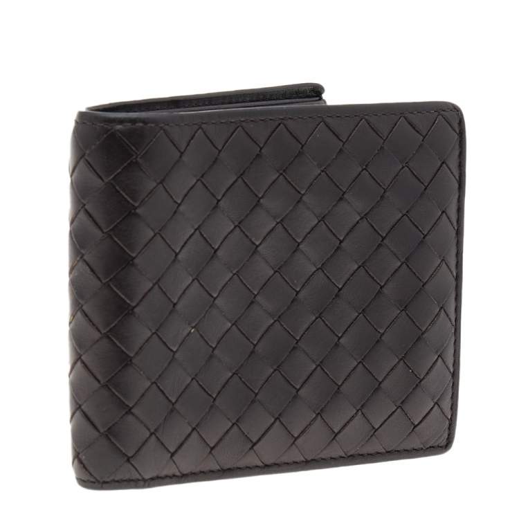 Pre Owned Bottega Veneta Brown Intrecciato Leather Bifold Wallet
