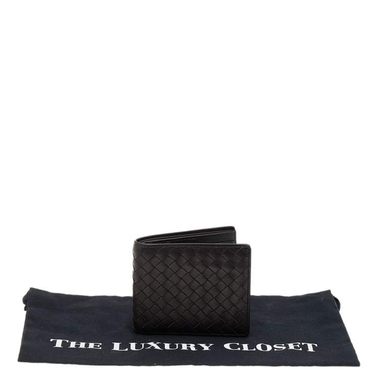 Pre Owned Bottega Veneta Brown Intrecciato Leather Bifold Wallet