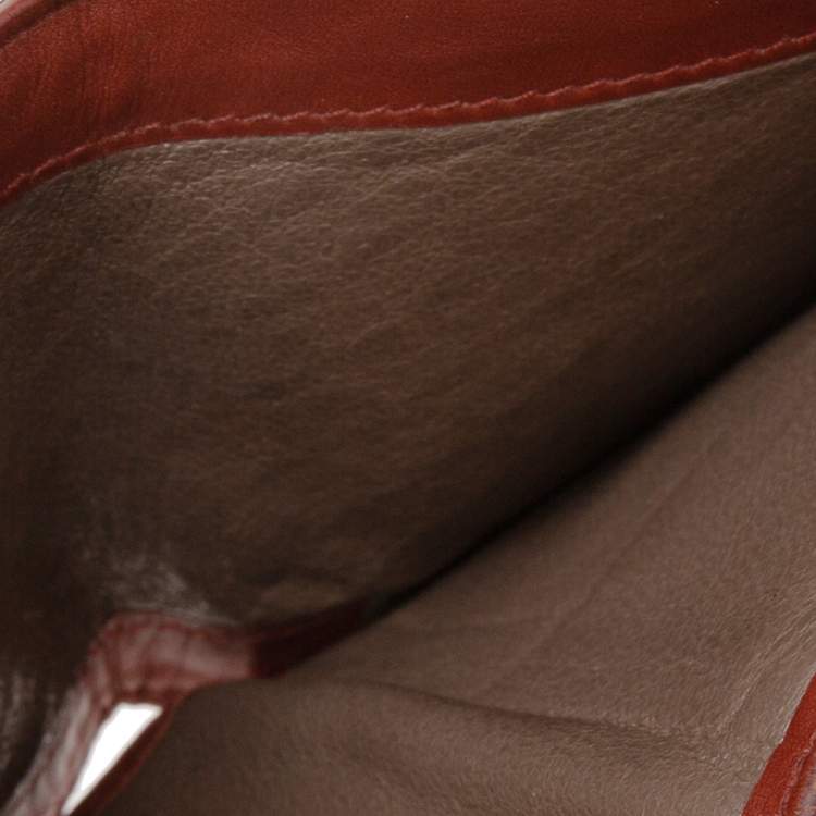 Pre Owned Bottega Veneta Brown Intreciatto Leather Bifold Compact Wallet