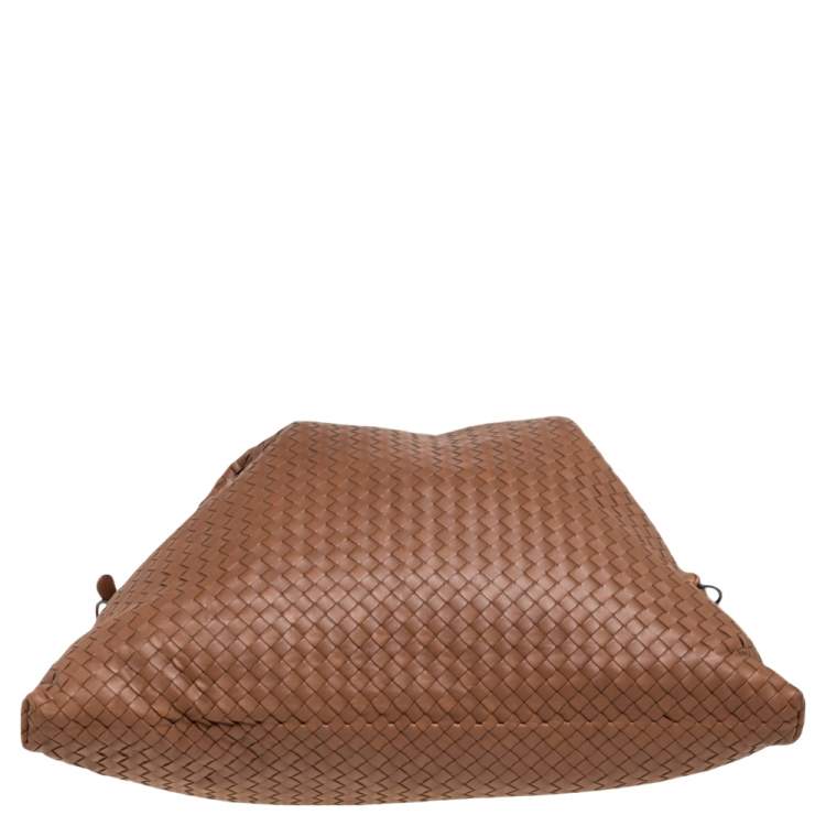 Pre Owned Bottega Veneta Brown Intrecciato Leather Weekender Bag