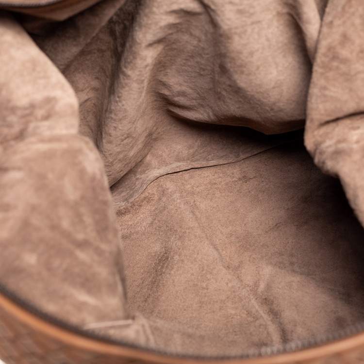 Pre Owned Bottega Veneta Brown Intrecciato Leather Weekender Bag