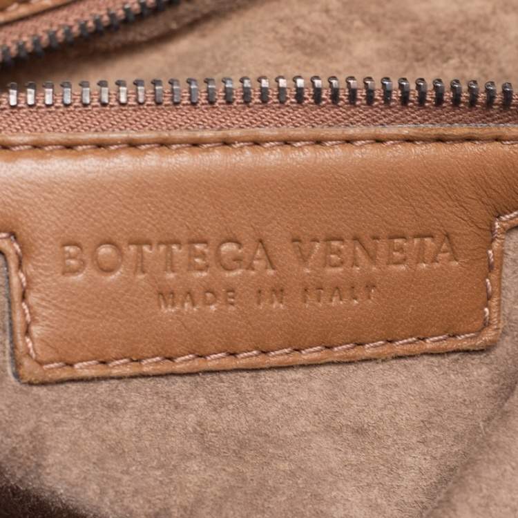 Pre Owned Bottega Veneta Brown Intrecciato Leather Weekender Bag