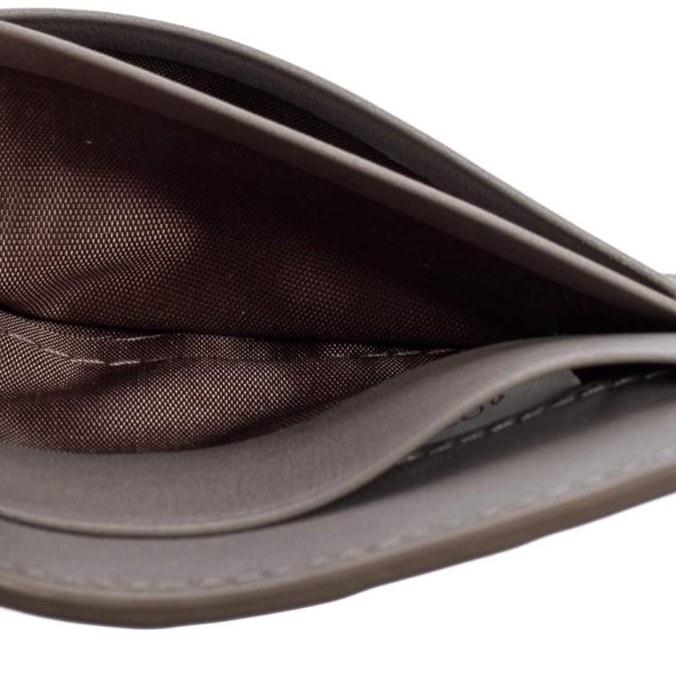 Pre Owned Bottega Veneta Grey Intrecciato Leather Bill Clip Wallet