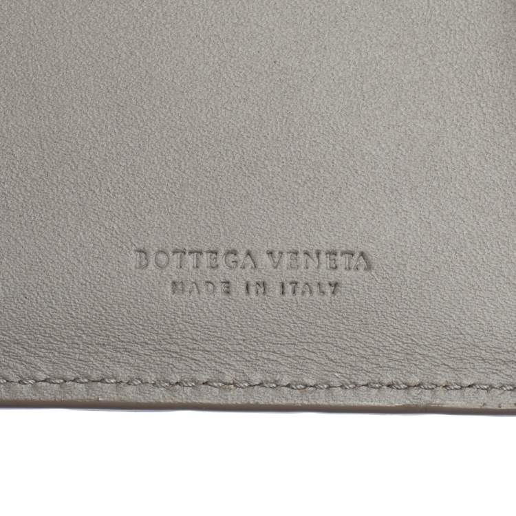 Pre Owned Bottega Veneta Grey Intrecciato Leather Bill Clip Wallet