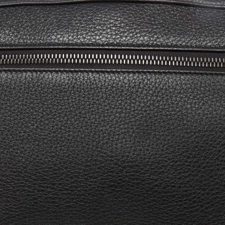 Pre Owned Bottega Veneta Black Intrecciato Leather Wristlet Pouch