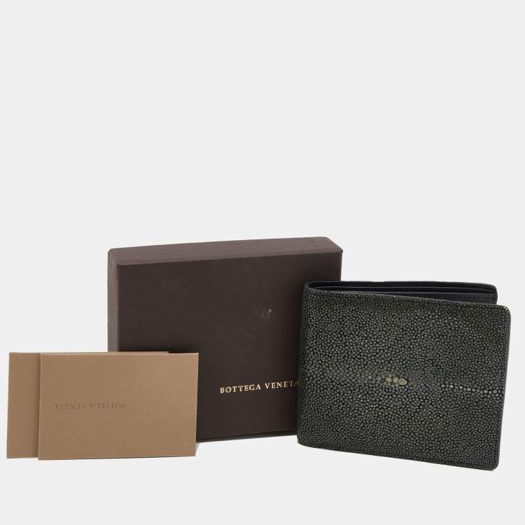 Pre Owned Bottega Veneta Grey Stingray Bifold Wallet
